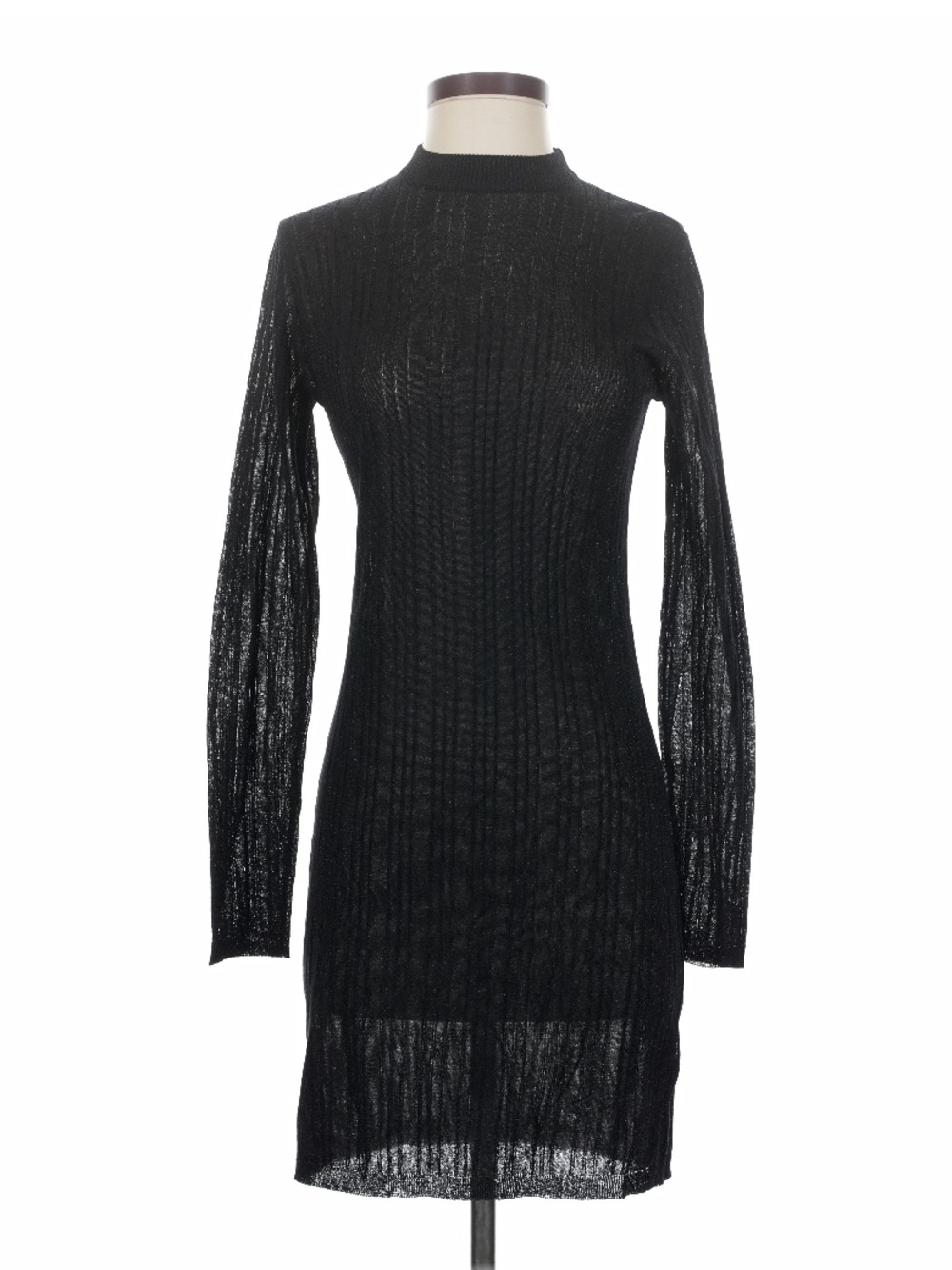 NWOT Women’s Monrow Black Sheer Long-Sleeve Cocktail Dress. Size Small